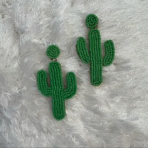 Beaded Cactus Earrings